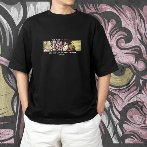 Футболка для подростка мальчика с принтом Ван Пис Luffy Wano Kingdom Размер 160 Anime10251 Днепр