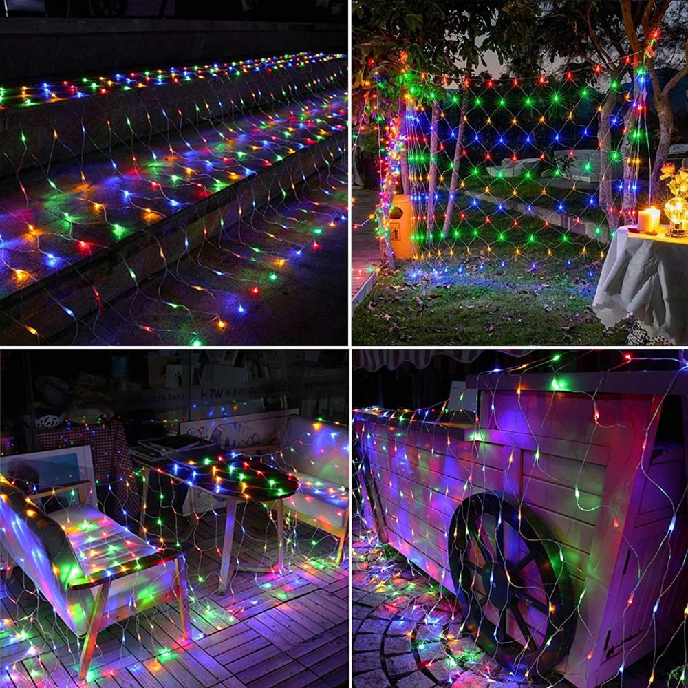 Світлодіодна гірлянда-сітка LYHOPE 3x3 м (360 LED) — Багатоколірна підсвітка для фотозони, таймер, IP44 Київ - фото 1