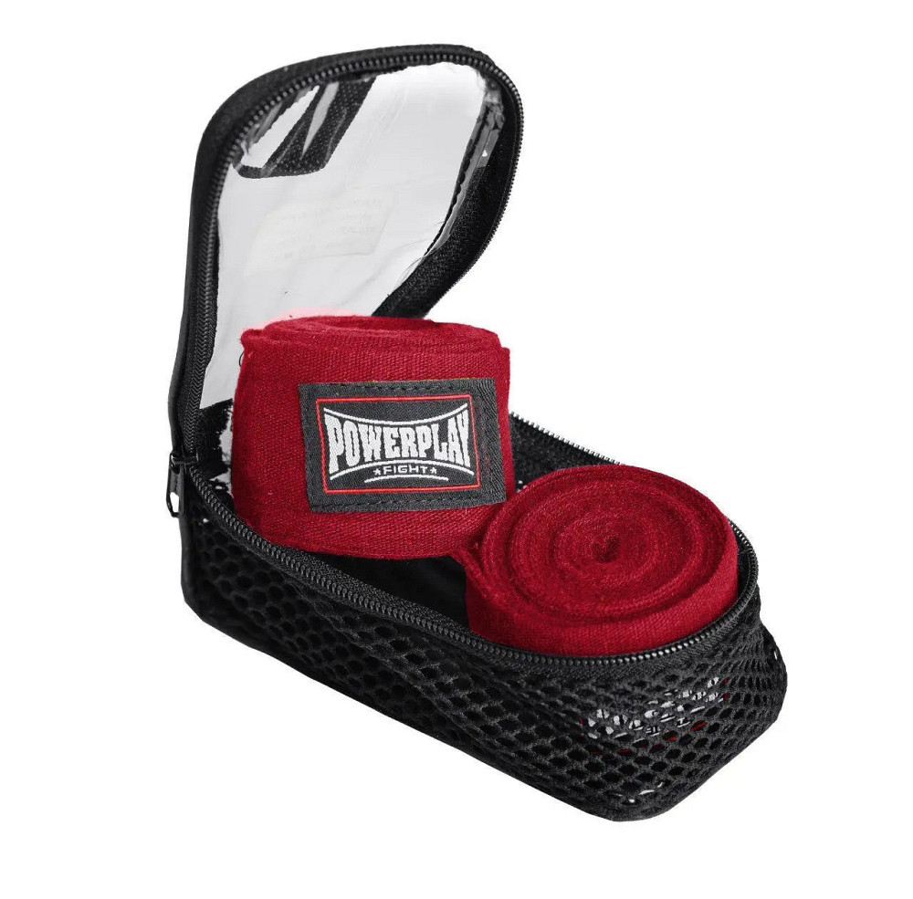 Бинти для боксу PowerPlay 3047 Червоні Lycra (спандекс) (4,5м) Кам'янське - фото 6