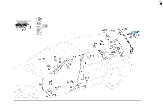 Mercedes-Benz  A2517430229 Накладка упору дверей багажника права R-class short W251 R-class long V251 Одеса