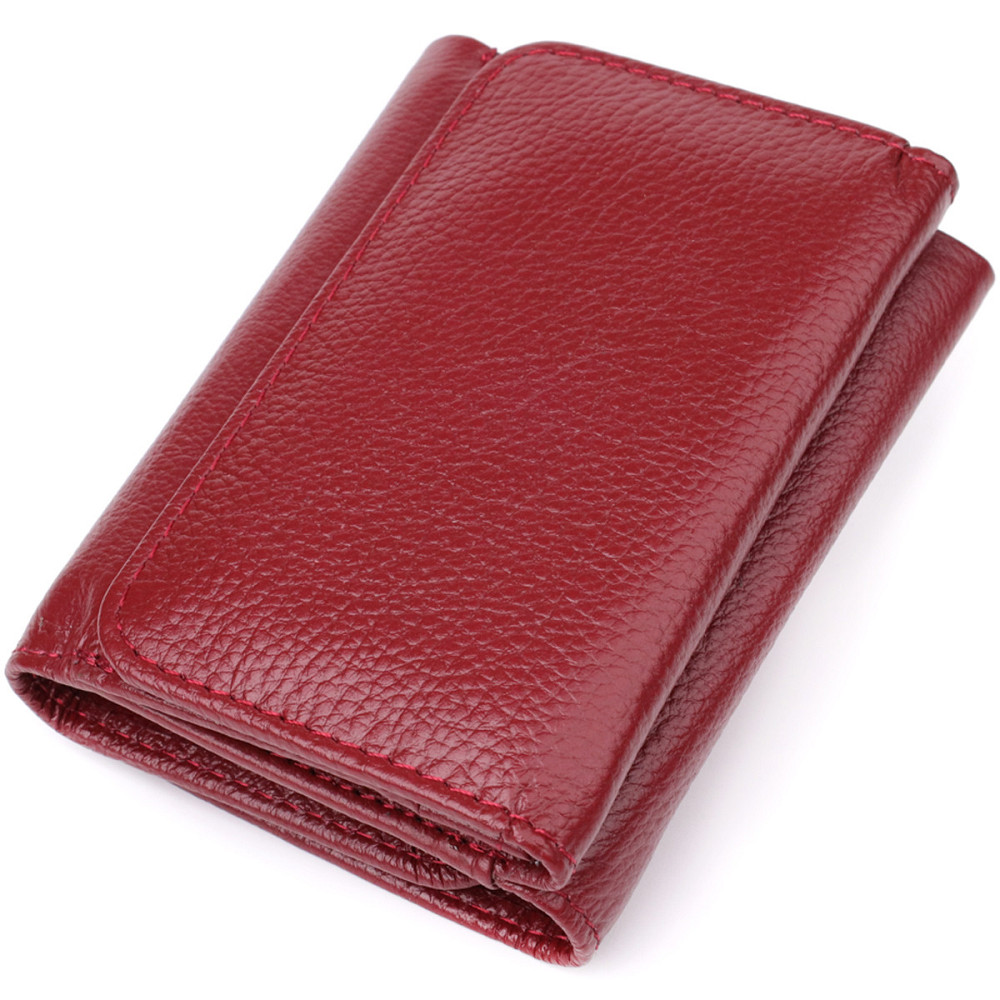 Компактный кошелек удобного формата из натуральной кожи Бордовый (ST Leather) Киев - изображение 6
