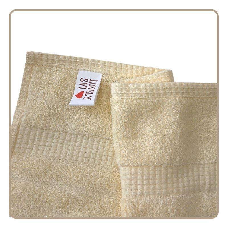 Набор 2 жаккардовых полотенца Lovely Svi для ванной, в подарок, 70 х 140 см и 50 × 90 см Oxford Stripe Cream Киев - изображение 2