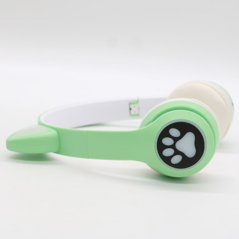 Бездротові навушники з котячими вушками, VZV-23M, Зелені / Дитячі Bluetooth навушники з мікрофоном Київ - фото 8