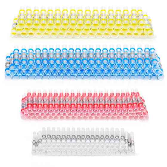 Термоусадочна гільза 250шт, термоусадка з олов’яним припоєм, набір для пайки та проводки Київ