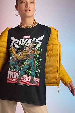 Футболка з аніме принтом Суперхеро Ретро С Гамер оверсайз (S/M/L) Чорний AnimeJ1093 Дніпро