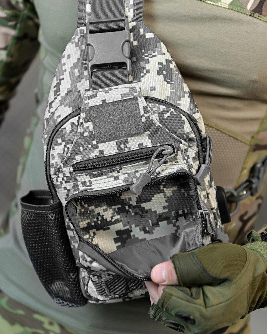 Армейська нагрудна сумка-рюкзак з USB-портом захисник NATO ДЛ7539 Одеса - фото 3