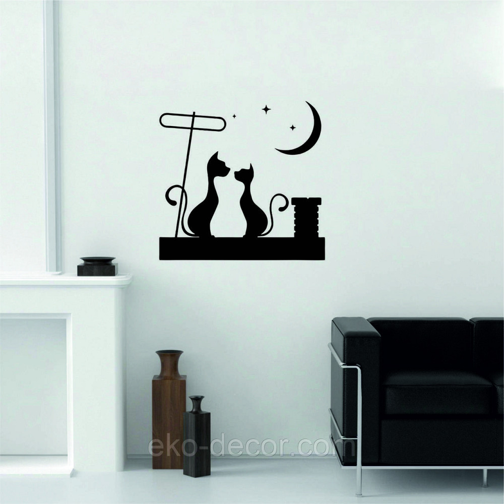 Декоративное настенное 3D Панно «Коты» Декор на стену с объемом 70*70 см, Черный Киев - изображение 3