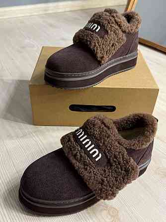 Ботинки женские Hengji 88-6 на меху с липучкой замшевые коричневые, 36, 23 см Киев