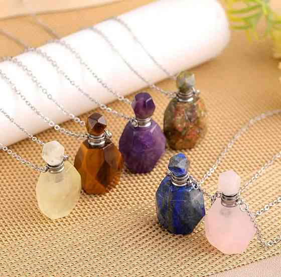 Кулон-флакон з рожевого кварцу на ланцюжку – камінь любові та гармонії Київ