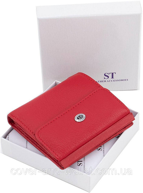 Маленький женский бумажник из натуральной кожи бордового цвета ST 209 Красный Киев - изображение 7