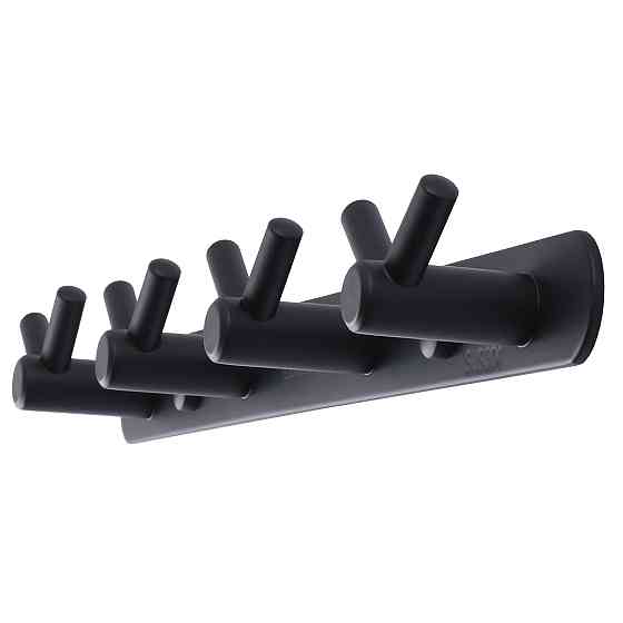 Планка з гачками Globus Lux BS8435-4 чорна матова SUS304 Тернопіль