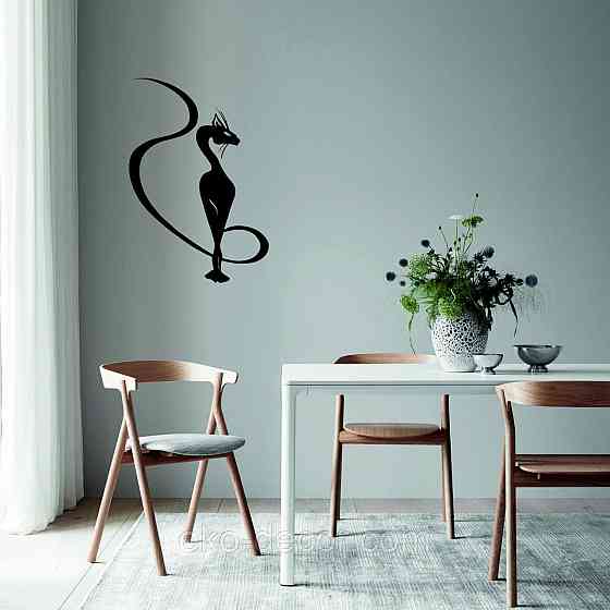 Декоративное настенное 3D Панно «Кот» Декор на стену с объемом 90*61 см, Черный Киев