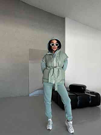 Женский теплый костюм тройка (жилетка+штаны+худи) Одесса