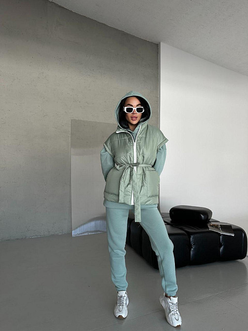 Жіночий теплий костюм трійка (жилетка+штани+кофта) Одеса - фото 2