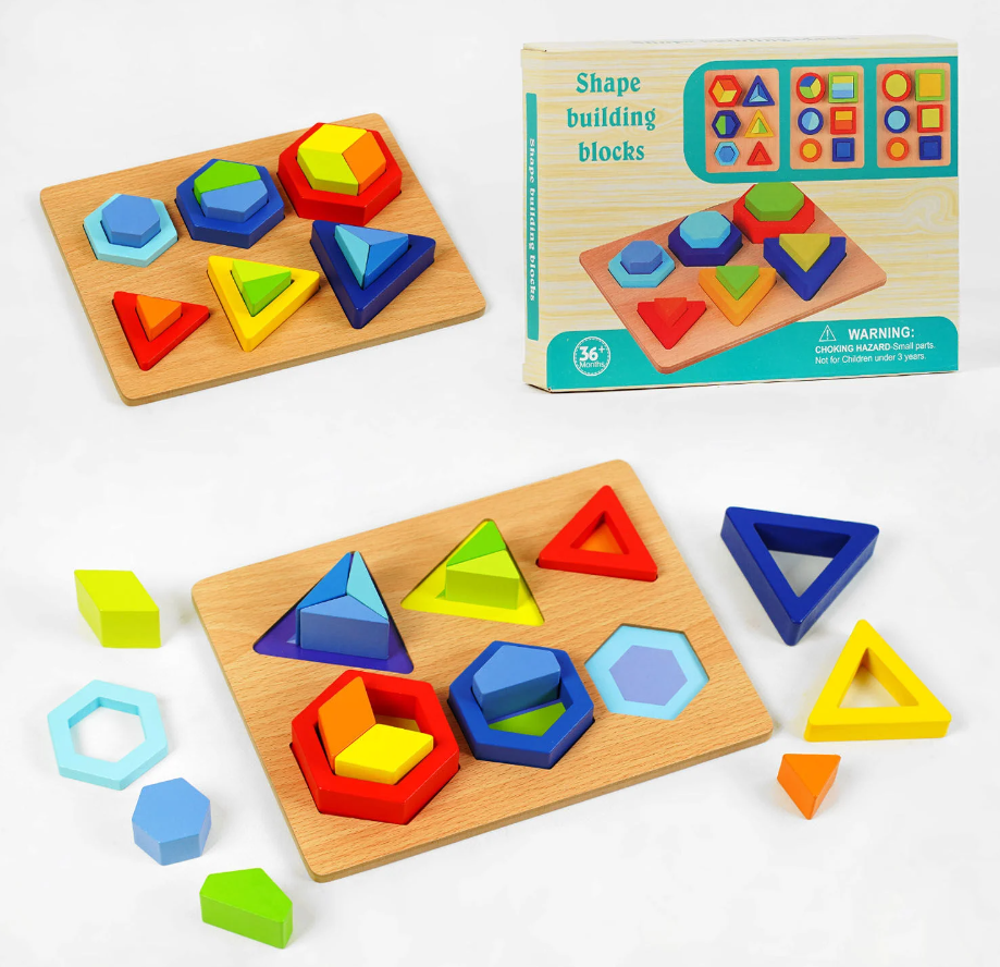 Гра логічна Рамка-Вкладиш 18 елементів геометричні фігури (C 60387) Чернігів - фото 1