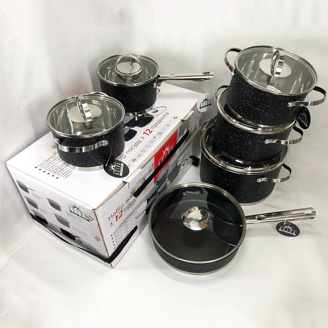 Каструлі з кришками 12, Набір каструль з комплектом кришок, Якісний набір каструль YZ-41 Львів - фото 10