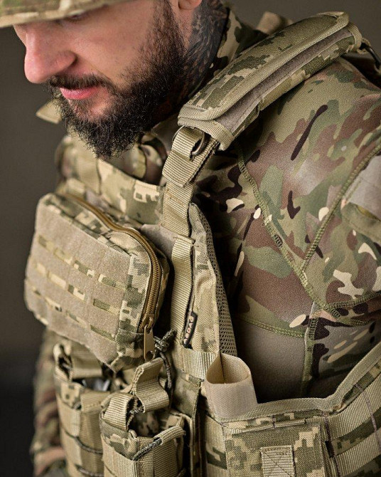 Тактична плитоноска з чотирма точками швидкого скидання Asdag піксель ТТ2615 Одеса - фото 8