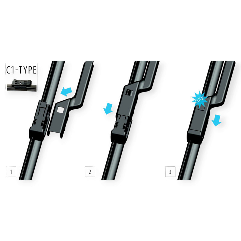 Щітки oximo безкаркасні модельні (к-т 2шт) c1-type 650 + 450 мм двірника Мукачево - фото 3