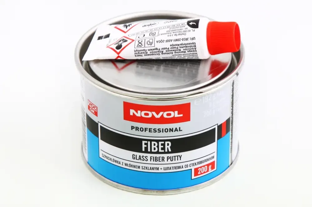 Шпатляка зі скловолокном Novol Fiber 0.20кг + відвердувач 0.008кг Вінниця - фото 1