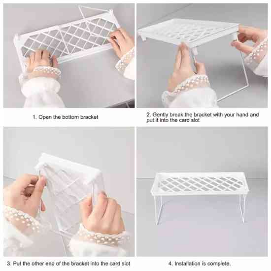 Складная кухонная дополнительная полочка, подставка, стеллаж в кухонный шкаф 34.5см Винница