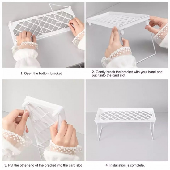 Складная кухонная дополнительная полочка, подставка, стеллаж в кухонный шкаф 34.5см Винница - изображение 4