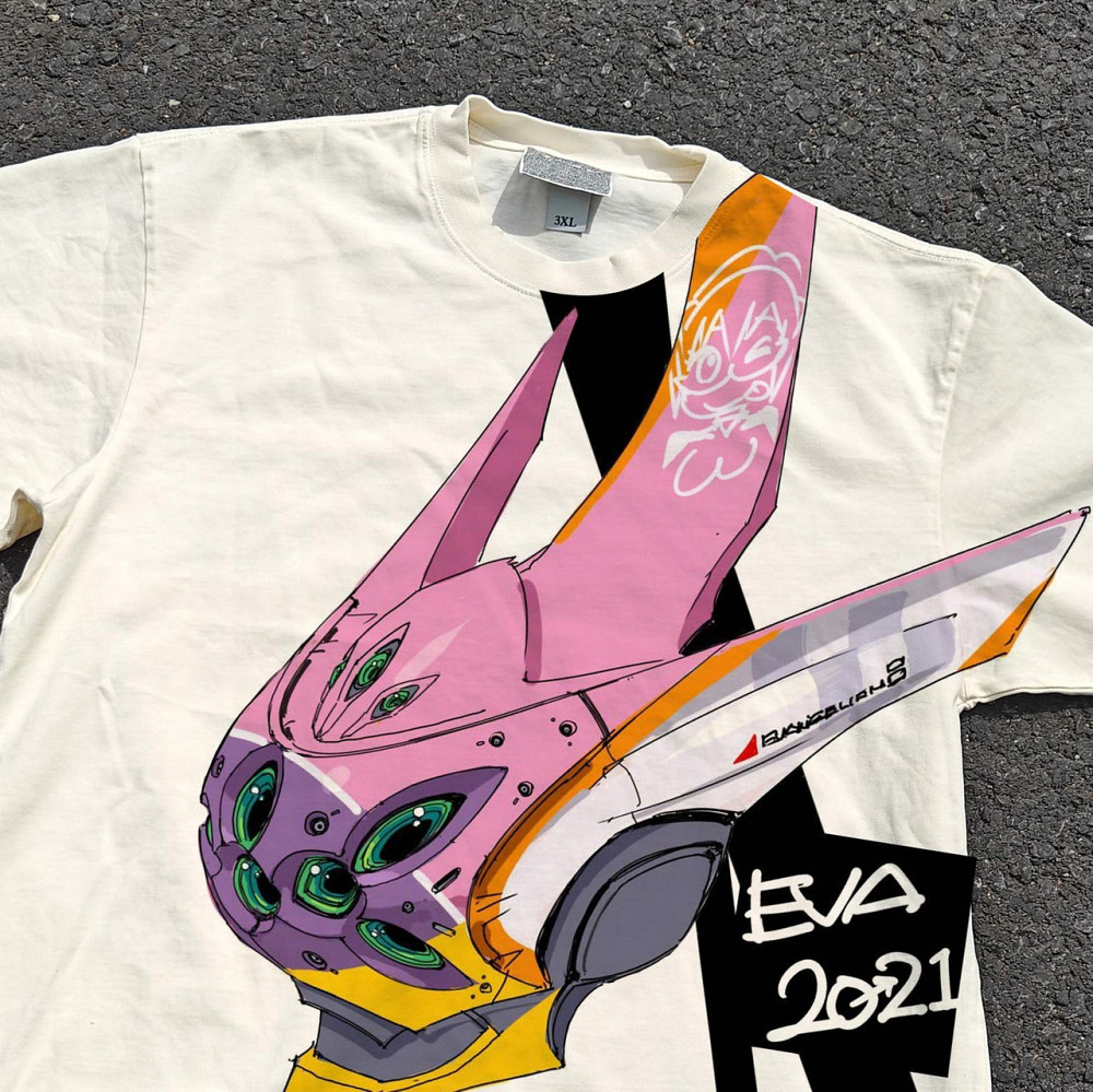 Футболка чоловіча з принтом аніме Євангеліон Уніт Марі Тйпе оверсайз (S/M/L) Черний Дніпро - фото 10