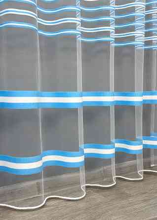 Тюль фатин смуги Колір блакитний з білим 1776т Київ