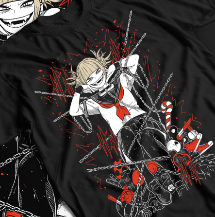 Футболка з аніме принтом Моя геройська академія оверсайз (S/M/L) Чорний AnimeJ0601 Дніпро