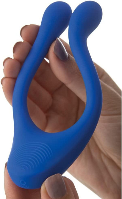 Силіконовий вібратор Beauments Doppio Pair синій Дніпро - фото 1