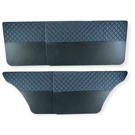 Карта дверей 2101-2107 ромбік чорна, синя нитка Мукачево