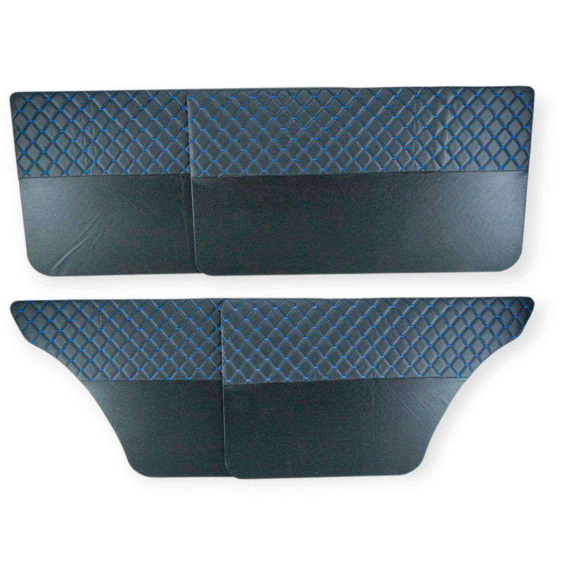 Карта дверей 2101-2107 ромбік чорна, синя нитка Мукачево - фото 1