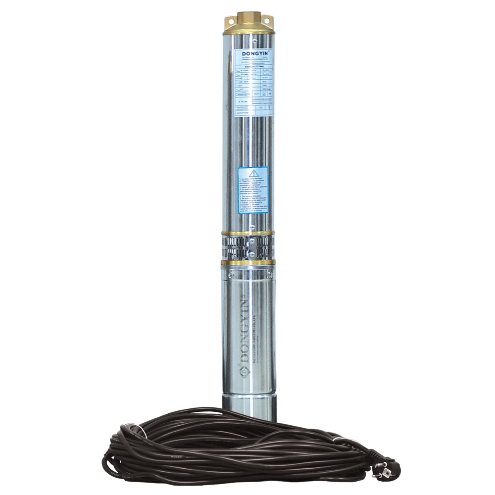 Dongyin Насос центробежный скважинный 0.75кВт H 73(55)м Q 100(60)л/мин Ø102мм (кабель 40м) DONG Коломия - фото 1
