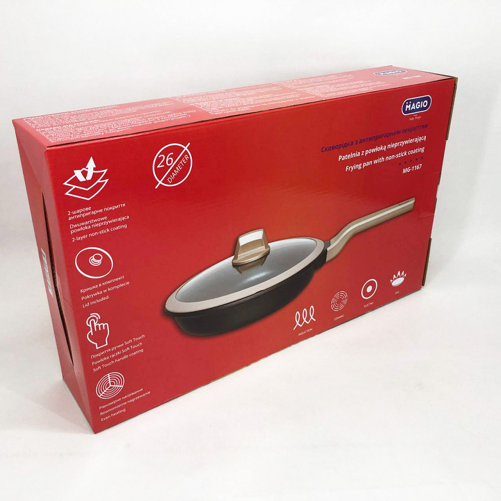 Сковородка для приготовления Magio MG-1167 26 см, Сковородка удобная для кухни Сковорода повара NH-70 Львов - изображение 3