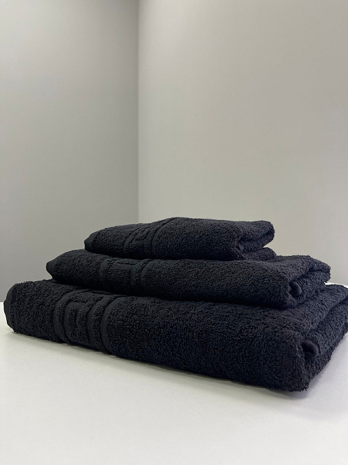 Махровий рушник Ideal Textile Greek 33х60 см чорний (56860586) Чернівці - фото 3