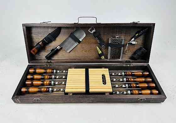 Подарунковий набір шампурів у дерев'яному кейсі ГРІЗЛІ HAPPY DAYS Тернопіль