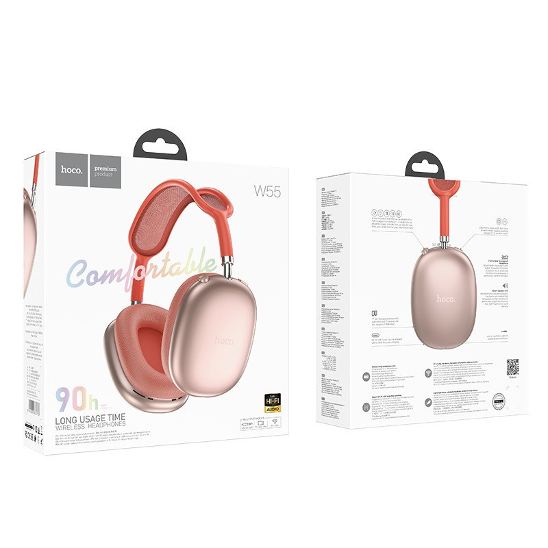 Беспроводные наушники HOCO W55 Pleasing BT headphones Pink Одесса - изображение 2