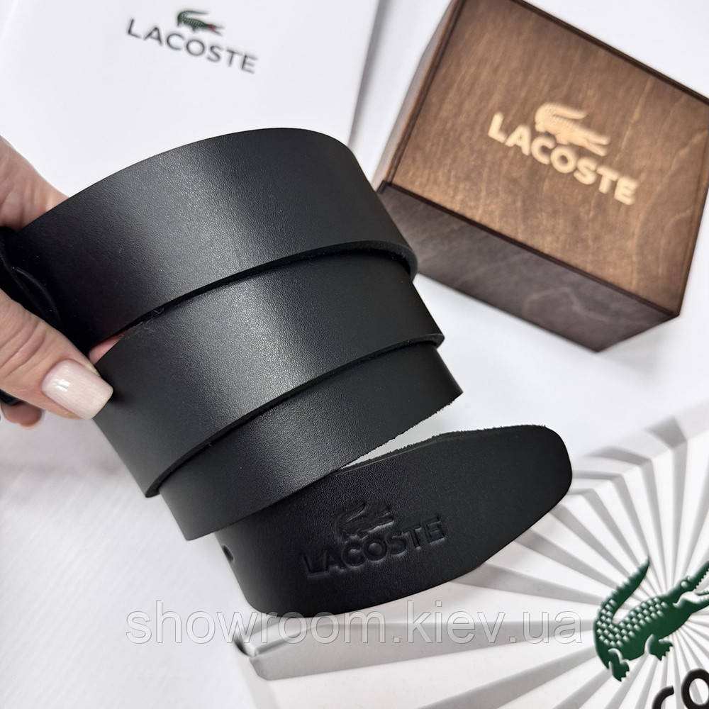 Чоловічий ремінь Lacoste з натуральної шкіри (986-1) Київ - фото 6