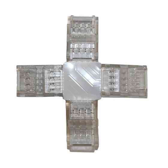 Коннектор X-образный 10 мм лента-лента RGB IP65, прозрачный Днепр