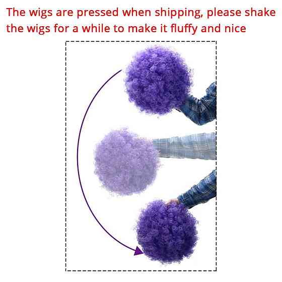 Парик Афро AICKER Short Kinky Curly Фіолетовий синтетичний термостійкий короткий для вечірки косплею Київ