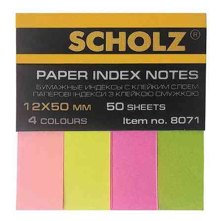 Стікери-закладки "Scholz" 8071 12*50мм 4кол. неон. (за50л), шт Київ