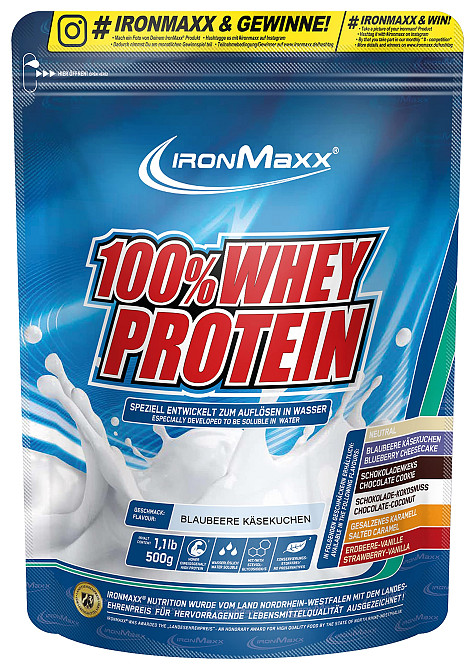 Протеїн Ironmaxx 100% Whey Protein 500 g (Blueberry-Cheesecake) Луцьк - фото 1