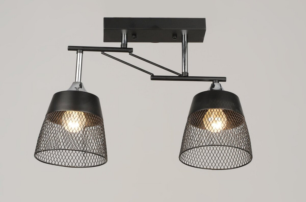 VALESO Люстра стельова VALESO K2324/2 на 2 плафони E27, Чорний+Хром, Метал Киев - изображение 1