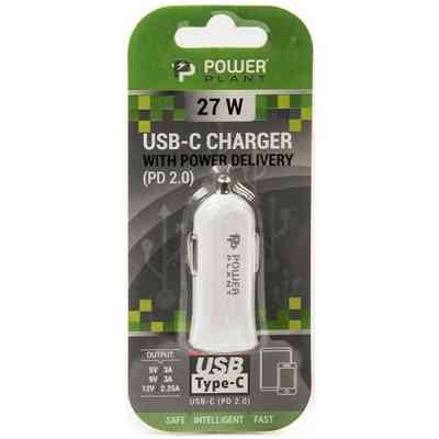 Зарядное устройство PowerPlant 1*Type-C, 12~24V DC, 5V 3A / 9V 3A / 12V 2.25A (SC230068) Винница