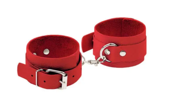Наручники Leather Standart Hand Cuffs, Red Sex Aura Киев