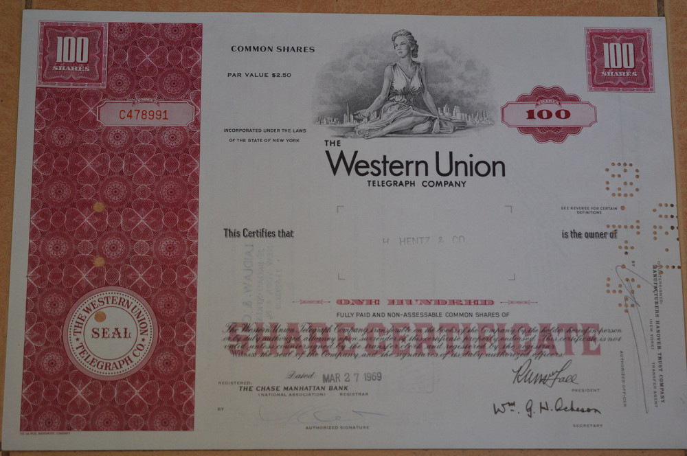 Акция. США. 1969 год №478991 (Б-5) Полтава - изображение 1