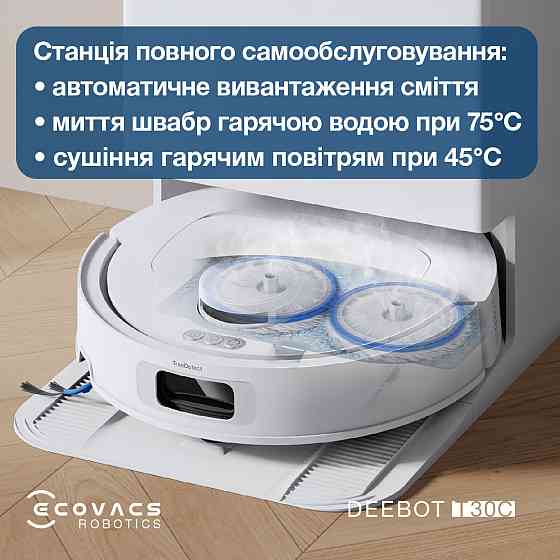 Робот-пилосос Ecovacs Deebot T30C White (DLX71) ( 17217 ) Харків