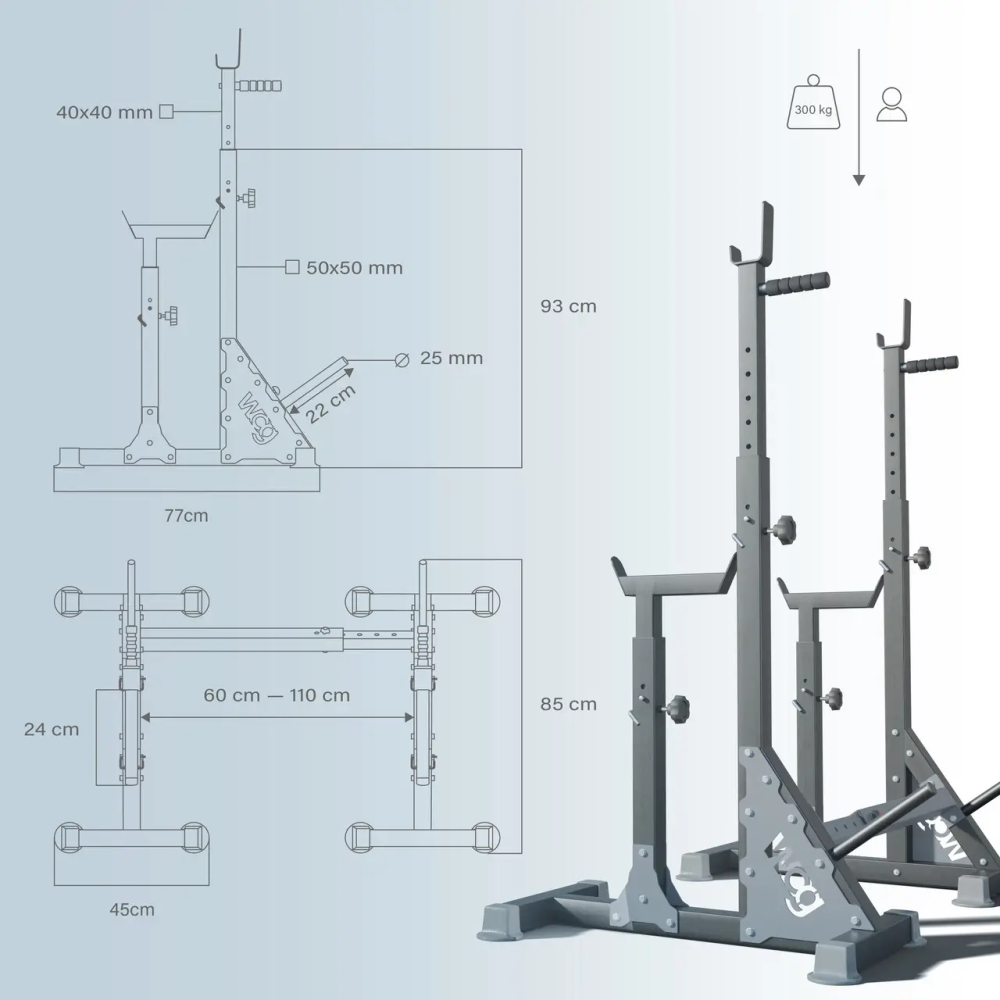 Стойки под штангу со страховкой Bugai Pro 50 на 50 мм 3 в 1 жим, приседания, брусья Киев - изображение 5