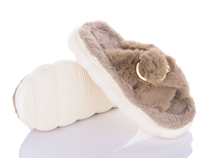 Капці хутряні жіночі на платформі бежевий Одеса - фото 6