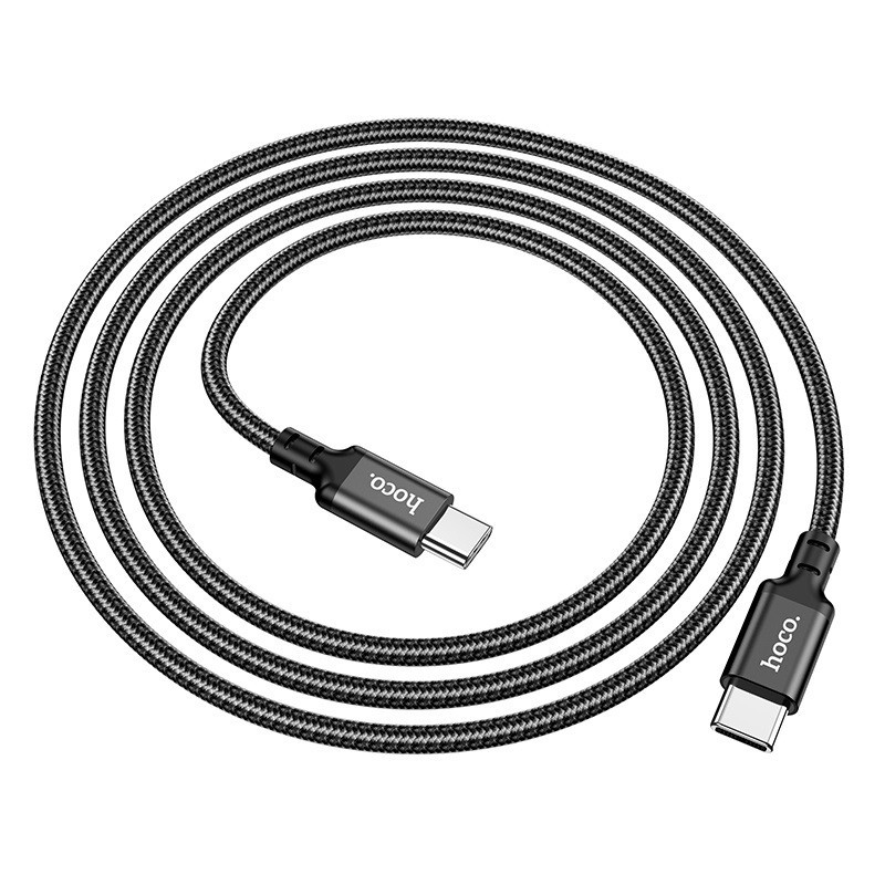 Кабель HOCO X14 Type-C to Type-C 60W, 1m, nylon, aluminum connectors, Black Київ - фото 6