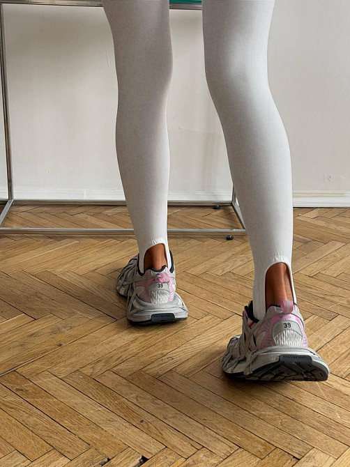 Жіночі трендові лосини зі штрипками пума Білий, 46/48 Одеса - фото 4